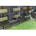 Bausatz Mehrfamilienhaus in Waschbetonoptik H0 gelbe Balkone